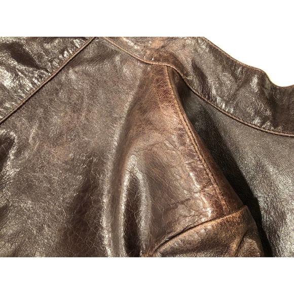 Sold-Jade Leather Wear Brown Leather Zip Front Jacket, Size XL - Picture 5 of 14